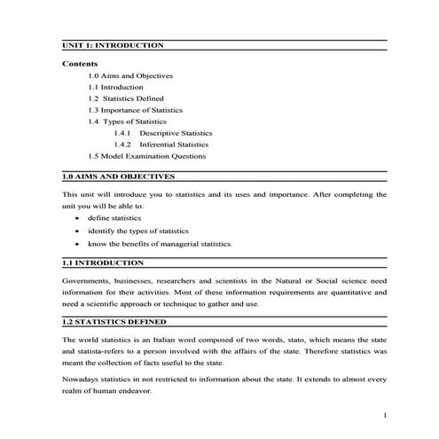 All units for managerial statistics (mgmt 222)