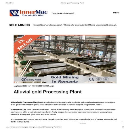 Alluvial gold processing plant | PDF