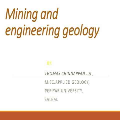 Alluvial mining in geology based
