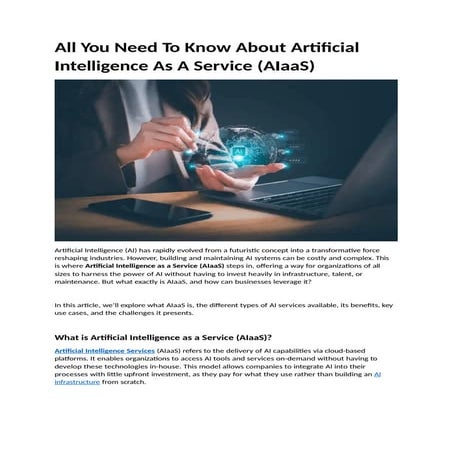 All You Need To Know About Artificial Intelligence As A Service.pptx