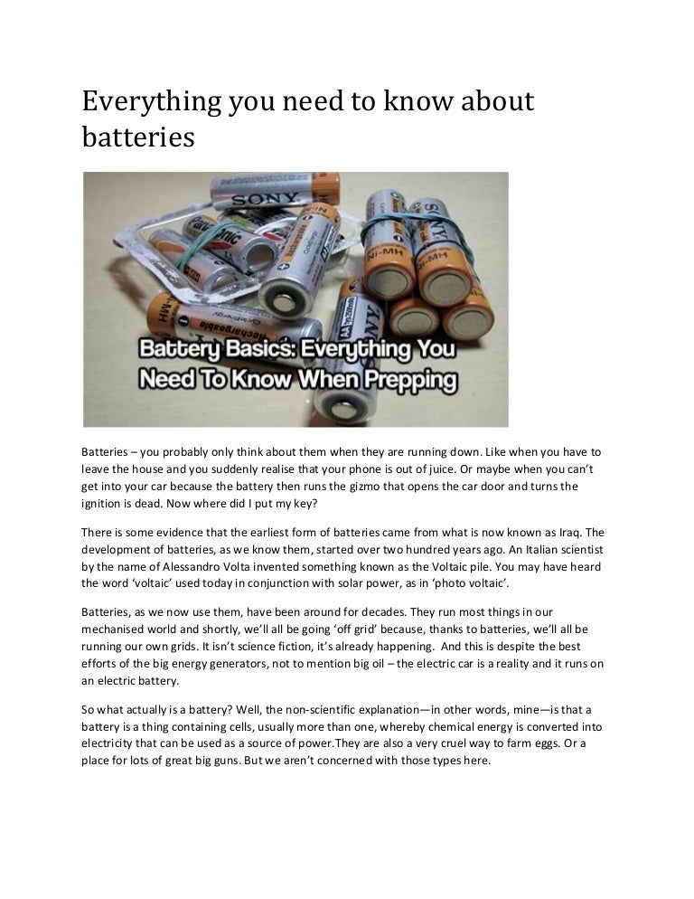 All you need to know about batteries