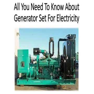 How does the Generator set operate?
