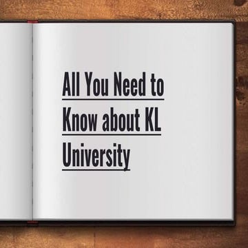 All You Need to Know about KL University