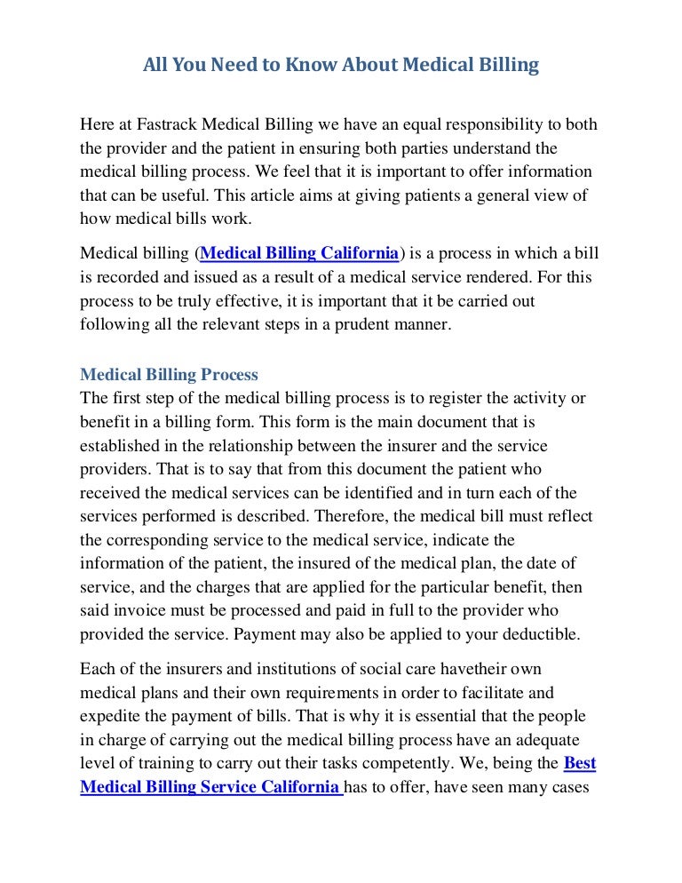 All You Need to Know About Medical Billing
