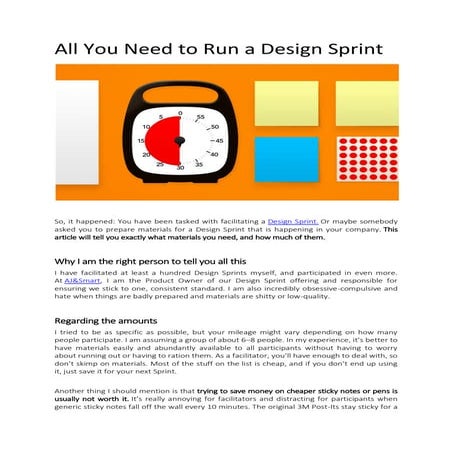 All You Need to Run a Design Sprint - AJSmart | PDF