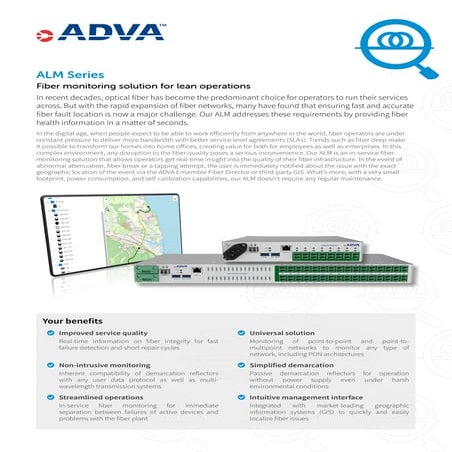 ADVA Advanced Link Monitor (ALM) | PDF