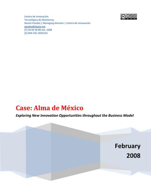 Alma de México - Business Model Analysis   Framing Opportunities for Innovation