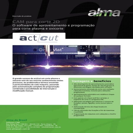 Alma/Raihsa: CAM para oxicorte e corte plasma