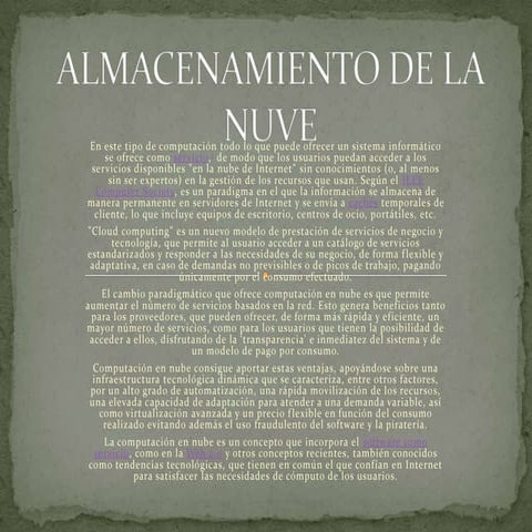 Almacenamiento de la nuve