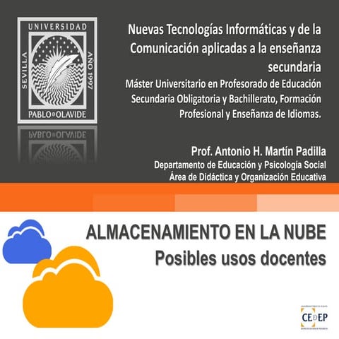 Almacenamiento en la nube. Usos educativos