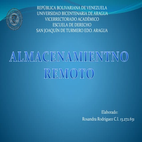 Almacenamiento remoto rosandra rodriguez