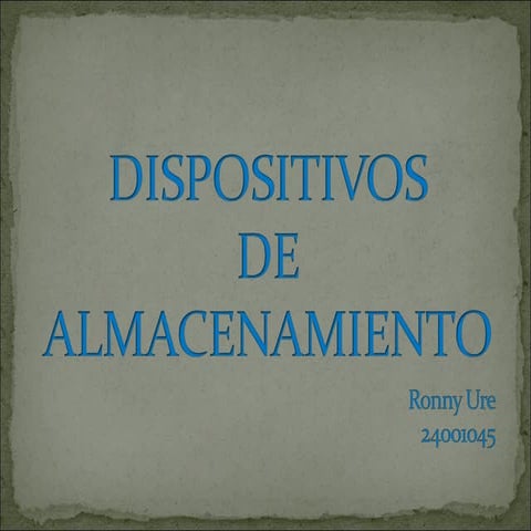 Almacenamientos de datos ure