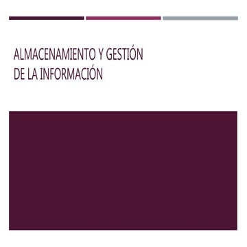Almacenamiento y gestión