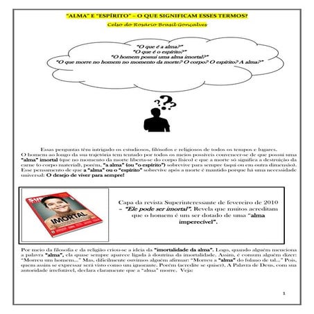 Alma e espírito   o que significam esses termos