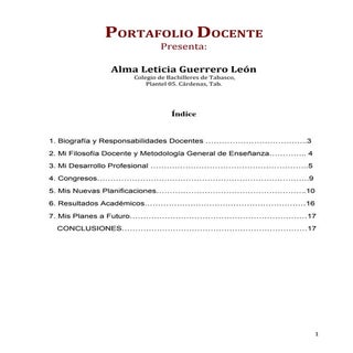 MI PORTAFOLIO DOCENTE. Alma Guerrero