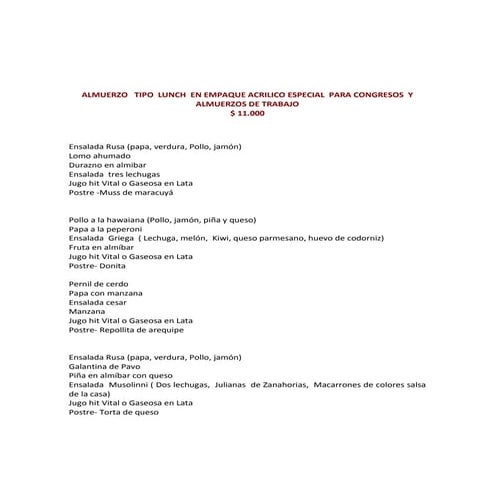 Alm  estandar empacado