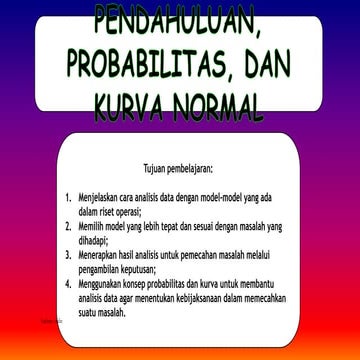Alan Arifin - Pendahuluan, Probabilitas, dan Kurva Normal
