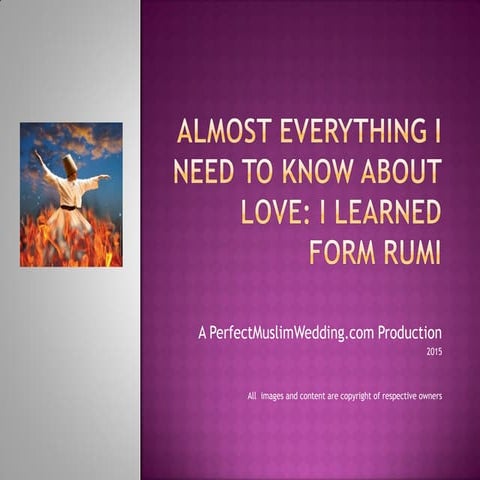 Almost everything i need to know about love I learned from Rumi