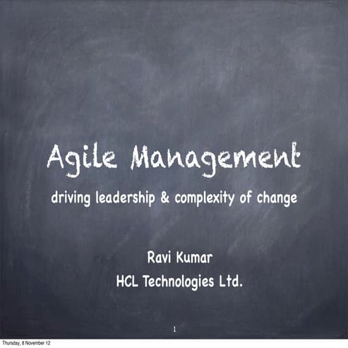 ALN-Bengaluru - Agile Management - Driving Leadership &amp; Complexity of …
