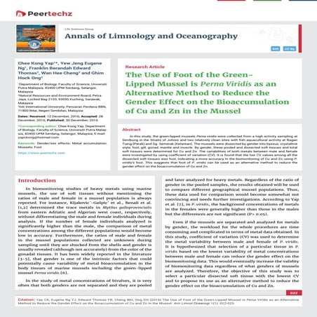 Annals of Limnology and Oceanography