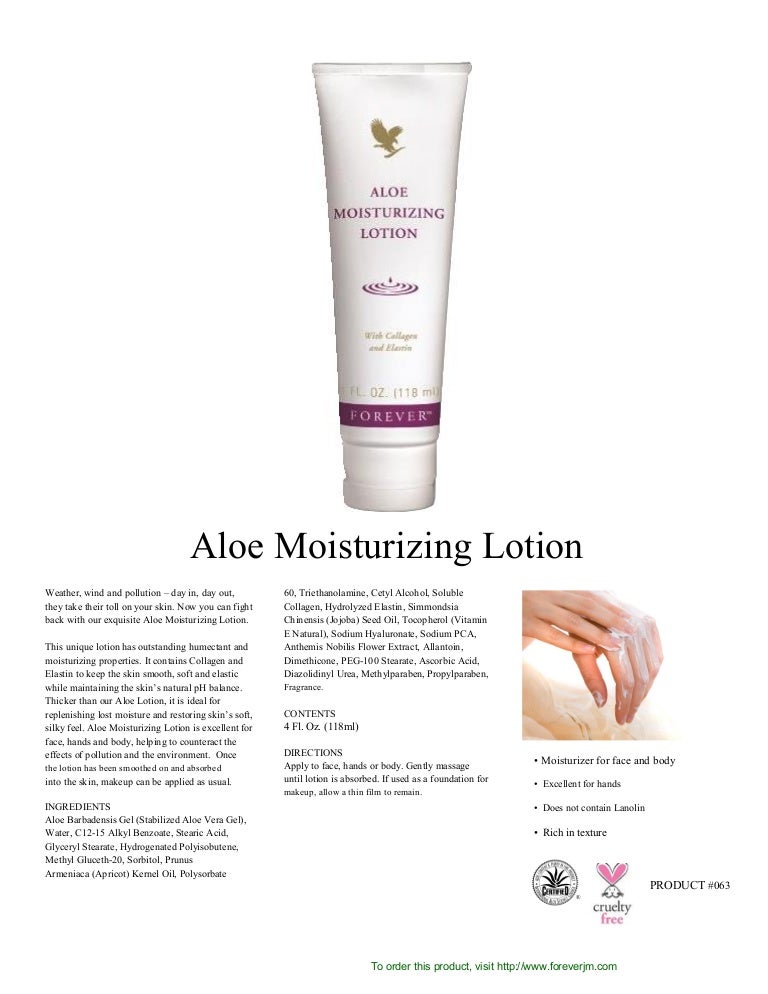 Aloe moisturizing lotion from forever living