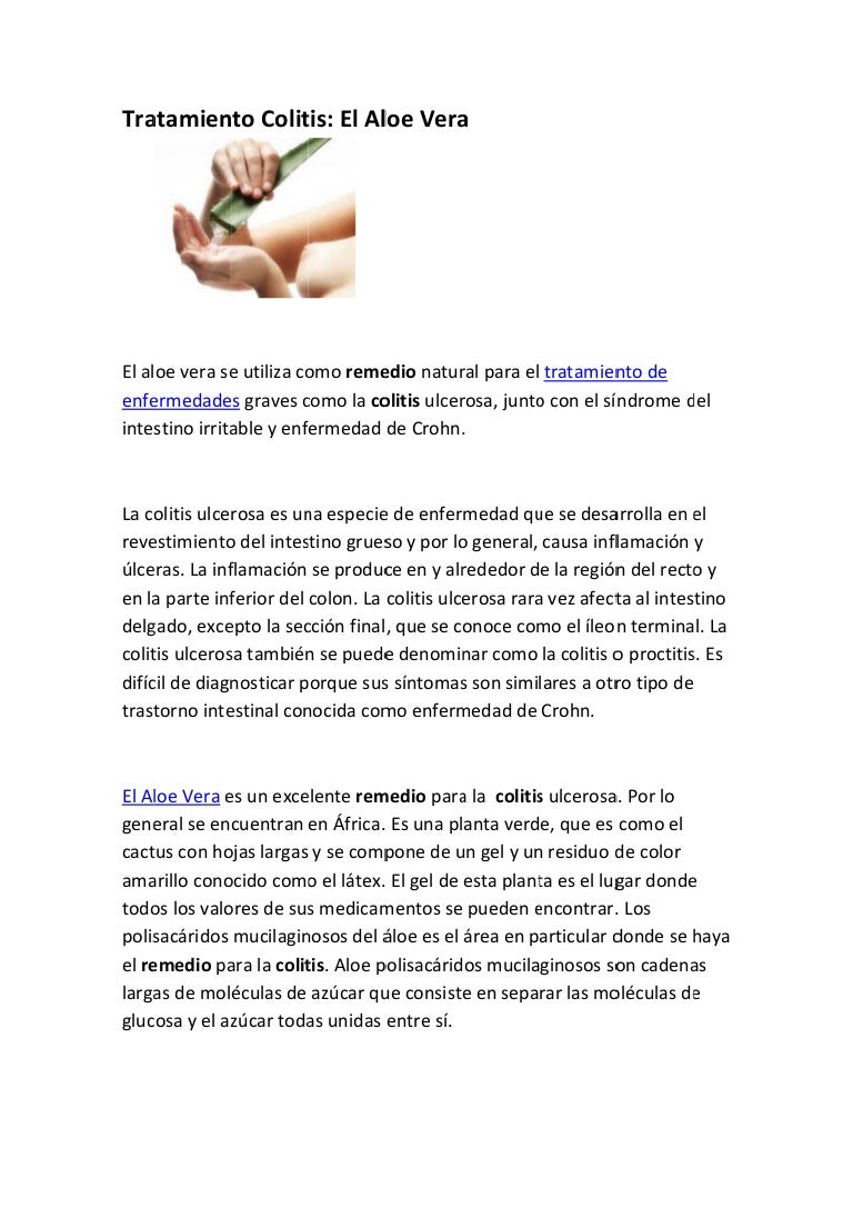 como tomar aloe vera para la colitis ulcerosa
