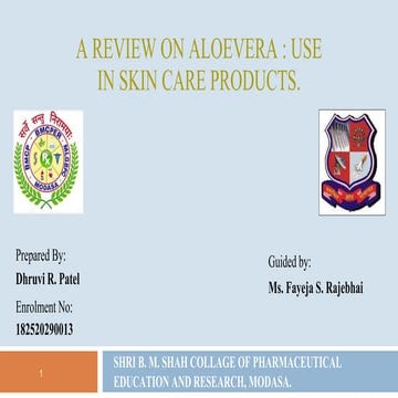 Aloe Vera use in skin care.pptx