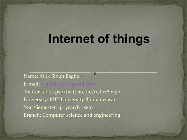 Internet Of Things(IoT)