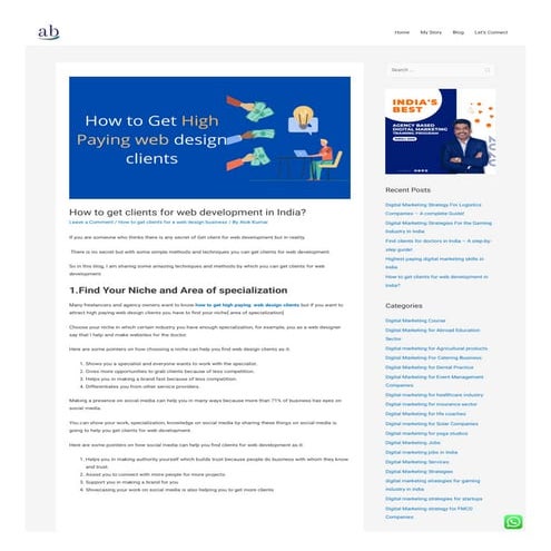 How to get clients for web development in India?