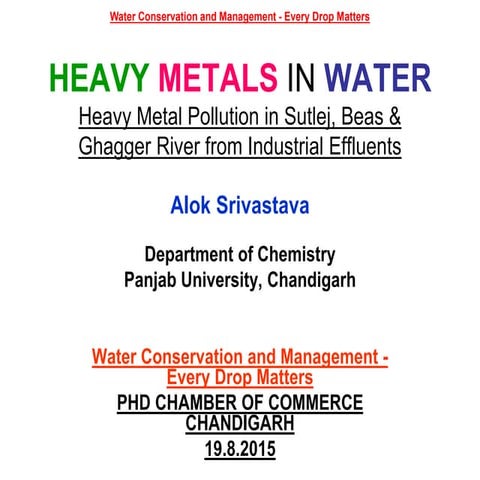 Heavy metal pollution in rivers of Punjab | PPTX