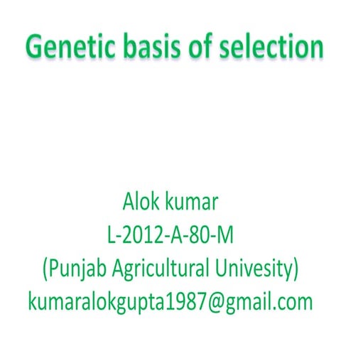 Genetic Basis of selection