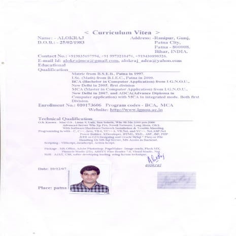 Alokraj Resume