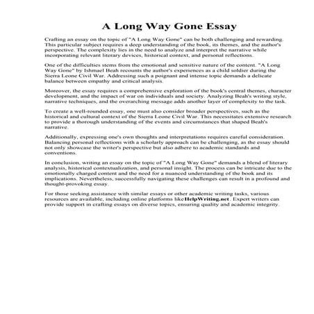 A Long Way Gone Essay.pdf