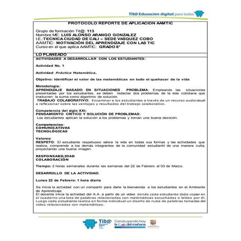 Reporte de Aplicación N° 1 Alonso Arango