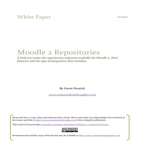 A look at moodle 2 repositories