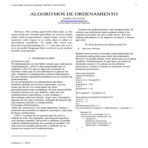 Algoritmos Ordenamiento