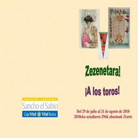 Catalogo de la exposición ¡A los toros! zezenetara!