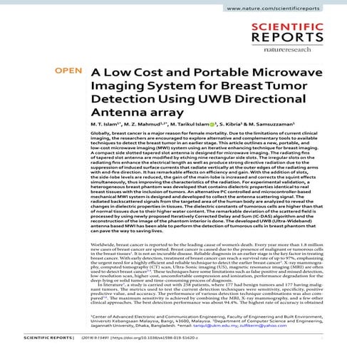 A low cost and portable microwave imaging system for breast tumor detection using uwb directional antenna array