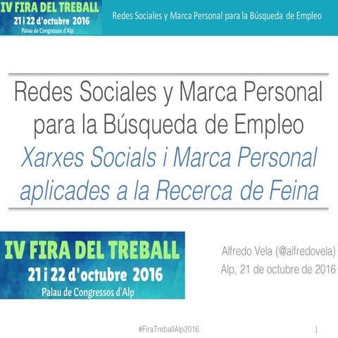 Redes sociales y marca personal para la búsqueda de empleo