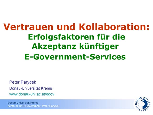 Vertrauen und Kollaboration – Erfolgsfaktoren für die Akzeptanz künftiger E-G...