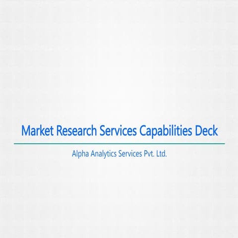 Alpha Analytics Market Research Profile | PDF