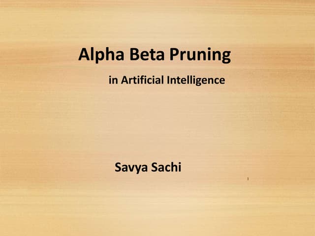 Alpha beta pruning in ai