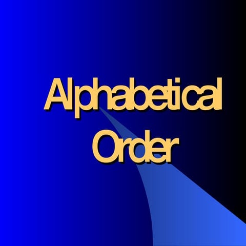Alphabeticalorder