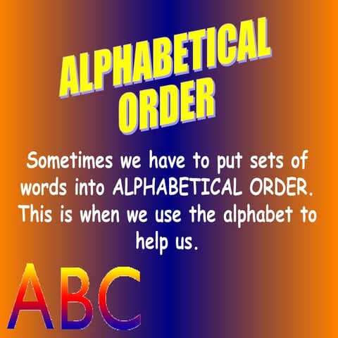 Alphabetical order