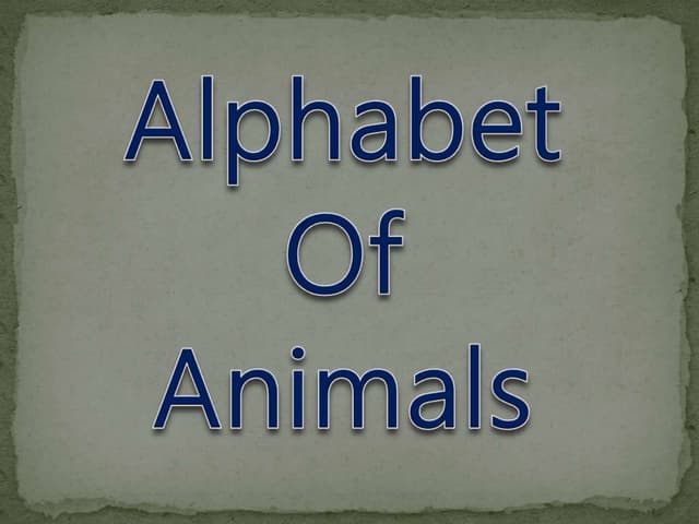 Alphabet of Animals 