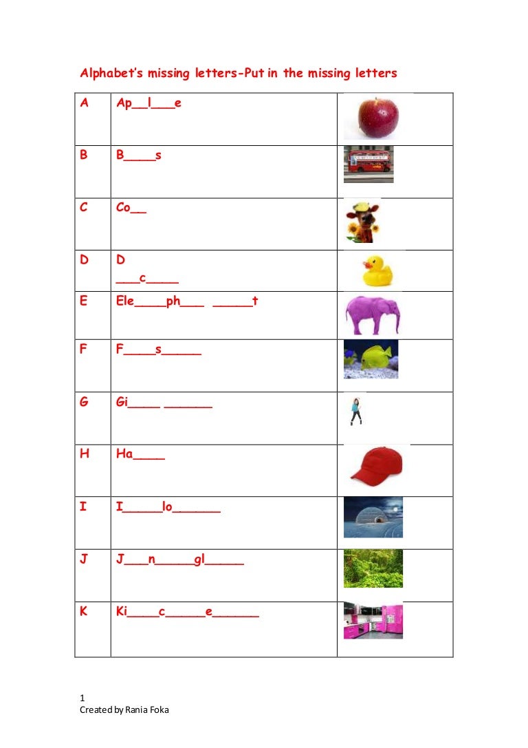 Alphabets missing-letters