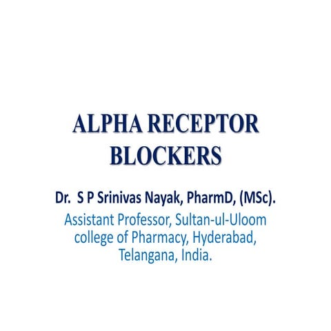 Alpha blockers PHARMACOLOGY