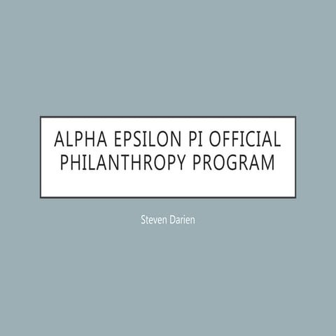 Alpha Epsilon Pi Official Philanthropy Program
