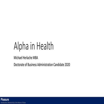Alpha in Health