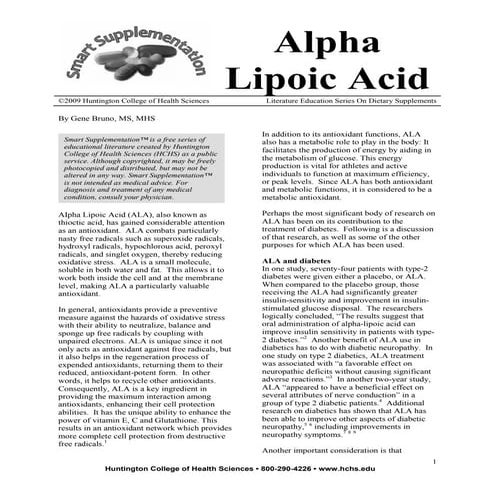 Alpha lipoic acid